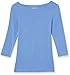 Amazon Essentials Women's Slim-Fit 3/4 Sleeve Boat Neck T-Shirt, Blue, Medium