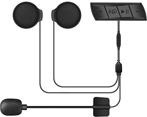 Image of amiciAuto Bluetooth 5.0 Helmet Headset, Wireless Over-Ear Headphone for Motorcycle Riders with Auto-Call Answer, Voice Assistant and Noise Cancellation