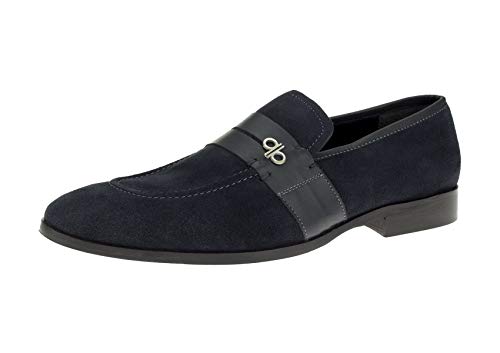 DTI BB Signature Rino Lux Mens Suede Leather Handmade Slip-On Dress Loafer Shoes