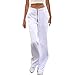 Produktbild LUCKYCAT Damen Hosen Sweatshose Einfarbig Sweatpants Elastischer Bund Jogginghose mit Taschen Reißverschluss Damen Basic Sweathose mit breitem BundFreizeithose Hohe Taille Strandhose
