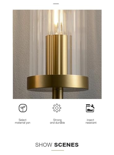 Image of Double Cylinder Wall Light | Clear Ribbed Glass Modern Minimalist Wall Lamp Fixture | Decorative Lighting for Living Room Bedroom Dining Cafe Bar Restaurant | Without Bulb