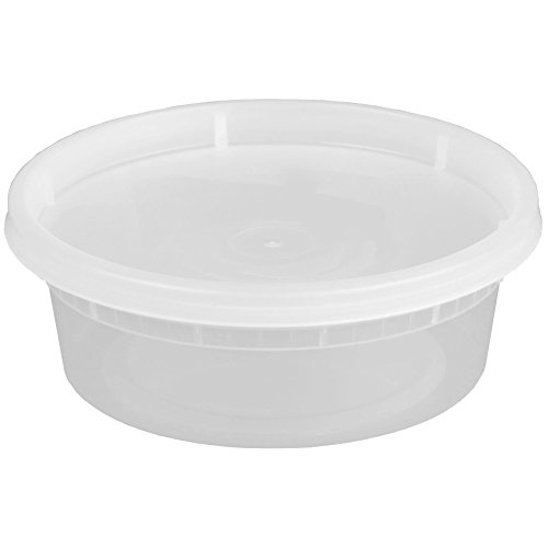 Simply Deliver 8 oz Soup Container with Lid, Microwavable and Dishwasher Safe, Clear, 240-Count