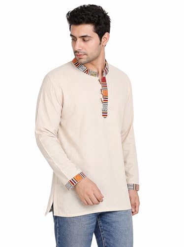 Generic The MAKKI Trends Bhutani Kurta, Beige, M - Image 4