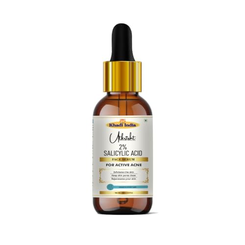 Image of khadi 2% Salicylic Acid Face Serum for Active Acne, Oil Control, Blackhead Removal, Pore Minimizing BHA Serum for Oily & Acne-Prone Skin, 30ml