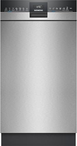Siemens SR45ZS10ME, iQ500 Smarter Geschirrspüler Unterbau, 45 cm breit, Edelstahl, Besteckschublade, Zeolith Trocknung, extra leise...