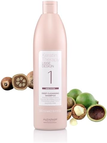 Alfaparf Milano Keratin Therapy Lisse Design Deep Cleansing Shampoo - Detangles, Opens Cuticles - Prepares Hair for Smoothing Treatment - Professional Salon Quality - 16.91 fl. oz.