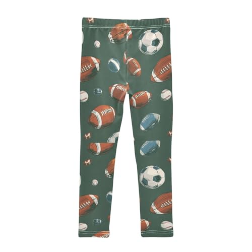 Boccsty Sports Football Baseball Soccer Girls Leggings Kids Yoga Pants Dance Active Tights 4T2