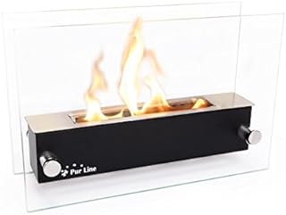 PURLINE NYX CRISTAL - Tabletop biochimney in stainless steel and tempered glass