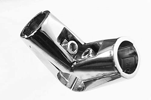 25mm Chrome Tube|Pipe Clothes Garment Dress Hanging Rail Dry Cleaners Wardrobe (4 Way 90 Deg Fixed Clamp)