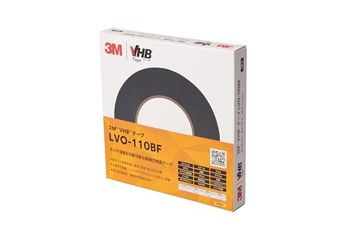 3M? VHB? テープ, LVO-110BF, ブラック, 19 mm x 10 m, フォームテープ, 低VOC