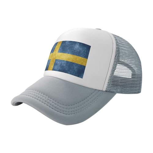 Flag of Sweden Trucker Hat Snapback Mesh Baseball Cap Unisex