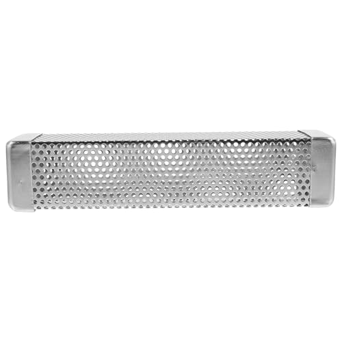 GANAZONO Caja Ahumadora de Acero Inoxidable 10 Pulgadas para Barbacoa Cesta para Virutas de Madera Resistente al Calor Compatible Parrilla de Carbón y Gas Adecuado para Ahumar Carne y