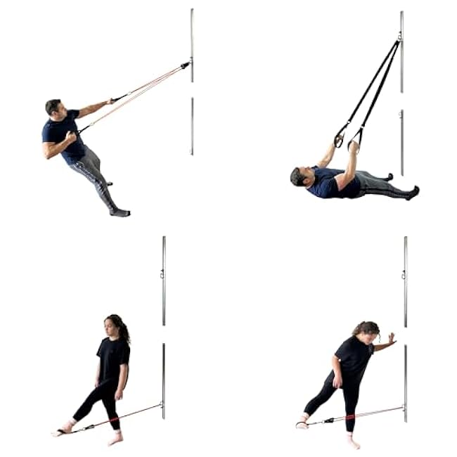 Aluminum Wall-Mounted Anchor Fitness System - Adjustable, Multi-Functional, Space Saving Home Gym Solution for Strength Training, Workout Goals | 100+ Exercises, Easy Installation, 300lbs Capacity