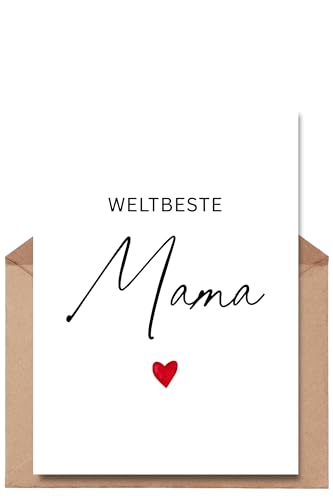 The Life Barn Postkarte mit Umschlag Weltbeste Mama Karte zum Geburtstag Glückwünsche Muttertag