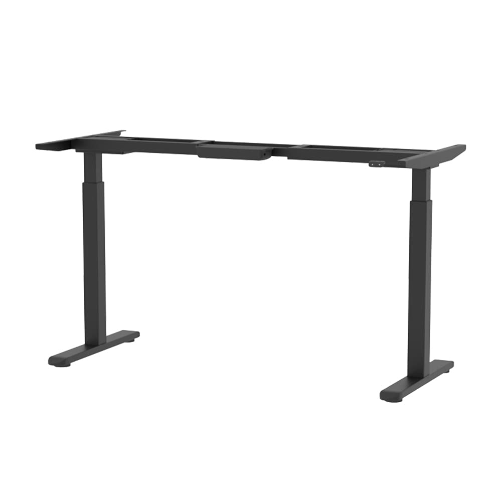 Electric Standing Desk Frame, Dual Motor Height Adjustable Desk Base for Home and Office (Black Frame + Motors + Control Panel)