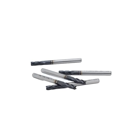 Image of Square End Mills Set JESTUOUS Carbide 4 Spiral Flute Titanium Coating Drill Bits 1 /8 inch Shank Dia.3 /8 inch Cut Length for Milling Metal,5 Pieces