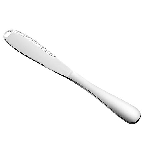 Stainless Steel Butter Knife Spreader, Lainrrew 3 in 1 Durable Cheese Slicer Butter Curler Spreader Bread Slicer