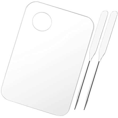 パレット1セット パレットメイクスパチュラ 絵の具消耗品 水彩ボード カラーミキシングボード 水彩絵の具ボード マッサージブレンダー