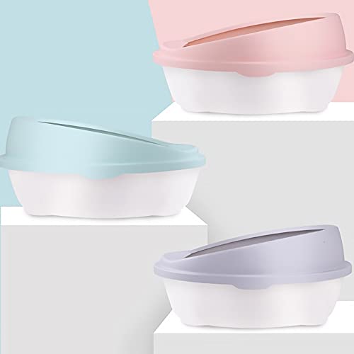 Cajas de Arena Semi Cerrado Caja de Arena Caja de Arena Cucharada Anti-Splash Portátil Plástico Grandentorant Sandpit Cat Self Limpieza Aseo Cat Little Box Arenero ​Gatos (Color : Light Grey)