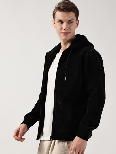 Image of Thomas Scott Men's | Solid | Full Sleeve | Regular Fit | Polyester Elastane | Hooded Collar | Zip Clouser | Hooded Jacket