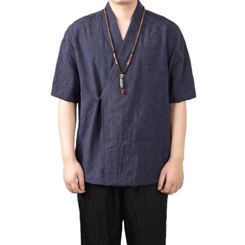 Cardigan homme manches courtes style chinois rétro veste légère