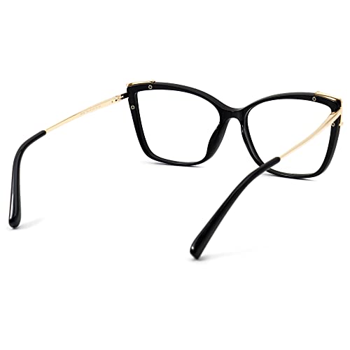 Image of Zeelool Vintage Cat Eye Blue Light Blocking Glasses Computer Gaming Eyewear for Women April JGX611956-01 Black