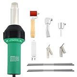 Iglobalbuy 110V 1600W Hot Air Torch Plastic Welding Gun Welder Pistol Hot Air TPO Welder Kit for Roofing, Includes Nozzles, Roller and Plastic PVC Rods