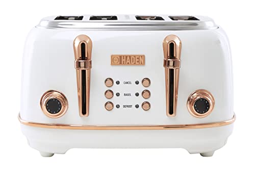 Comparison: British Toaster 3 Haden Heritage 4 Slice Wide Slot Stainless Steel Toaster with Adjustable Browning Control & Non-Slip Feet, Ivory & Copper