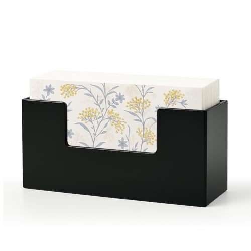 Acrylic Guest Towel Holder for Bathroom Napkin Holder Black Paper Hand Towels Stand Decorative Vertical Tissue Napkin Holders for Table kitchen Disposable Face Towel Tray Modern Napkins Dispenser