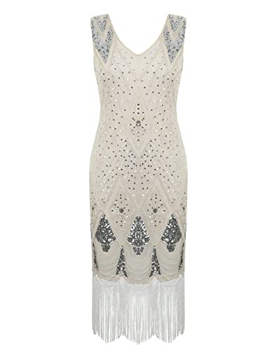 Image of PrettyGuide Women 1920s Gatsby Cocktail Sequin Art Deco Flapper Dress