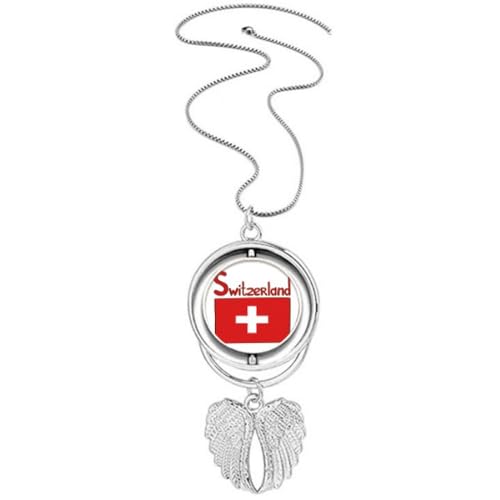 Pendentif drapeau suisse ailes d'ange, le symbole de vos racines