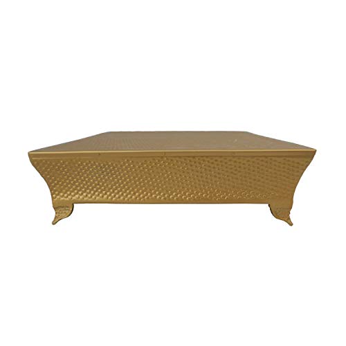 GiftBay Creations Wedding Cake Stand Square 14-Inch Gold