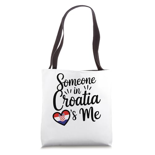 Bolsón Tote Corazón Someone In Croatia Loves Me miniatura 1