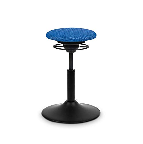 balimo Mouvement Chaise design - Métal Noir Mat avec assise bleue Cover