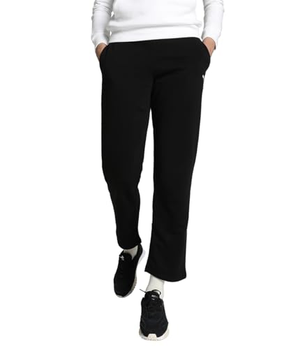 Image of Puma Women Cotton Solid Regular Track Pants for Lounging, Travel, Or Light Activity