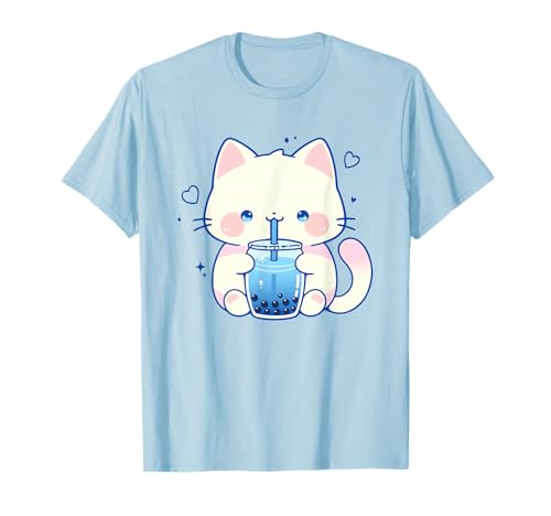 Kawaii Cat Boba Japanese cute aesthetic Anime Girls Teens T-Shirt