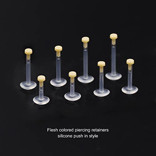 16G Clear Plastic Earrings for Work Sports Surgery, Bioflex Flat Back Push in Piercing Studs for Lip Labret Medusa Mornoe Ashley Dimple Cartilage Helix Conch Nose 6mm 8mm 10mm 12mm4
