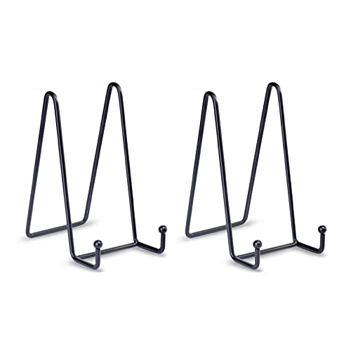 LIONWEI LIONWELI Black Decorative Plate Stand Holder Picture Frame Stand Easel Display Stand