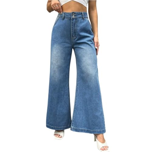 Baggy Jeans for Woman High Rise Boyfriend Wide Leg Jeans Trendy Stretchy Straight Leg Mom Jean Cowgirl Outfits