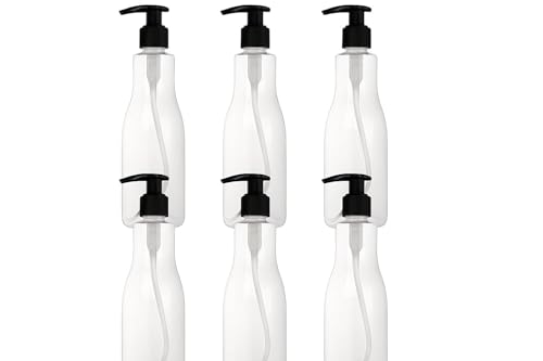 Image of Prakash 500 Ml Transparent Trophy Bottle (Pack of 6) Empty Plastic Trophy Pump Bottles Dispenser Portable Shampoo Lotion Hand Pump Bottle