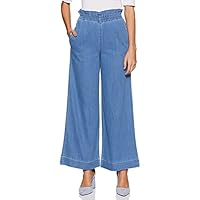 AKA CHIC High Rise Elasticated Waistband Wide Leg Jeans