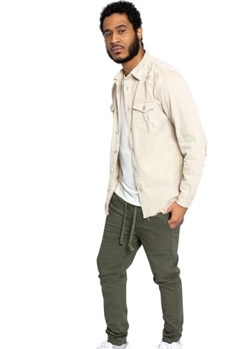 Image of VICTORIOUS Men's Distressed Denim Jacket