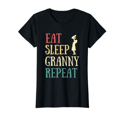 Womens Eat sleep granny vintage humor granny grandmother's day T-Shirt