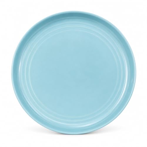 Image of TRESA Stoneware Ceramic Dinner Plate, Blue, 10.5 Inch