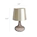 Simple Designs LT3039-CHA 14.17” Contemporary Mosaic Tiled Glass Genie Standard Table Lamp with Matching Fabric Shade for Home Décor, Bedroom, Living Room, Foyer, Office, Champagne