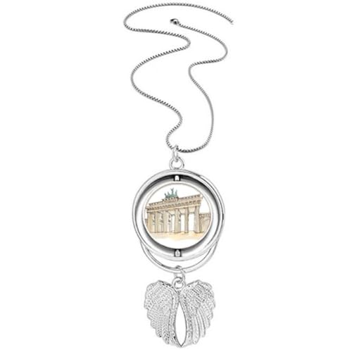 Pendentif porte de Brandebourg Allemagne collier ailes d'ange a offrir