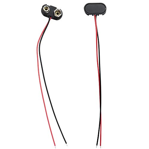 VWEICYY 9V Battery Connector,10 PCS T-Type 9 Volt Battery Buckle Connector Hard Buckle Plastic Shell Used in Student Experiment,or Other Equipment with 9V Battery(T-Type, 10)