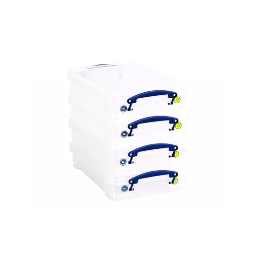 Really Useful Box Kunststoff-Aufbewahrung, 4 l, transparent, 4 Stück, Farblos