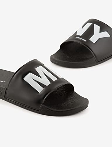 A | X ARMANI EXCHANGE Men's Logo Slide Sandal, Black MI-NY, 10 | Image 2