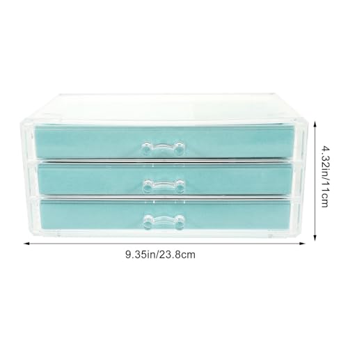 Boîte à Bijoux en Acrylique Bleu à 3 Couches, Cadeau Idéal pour Ranger Colliers et Bagues